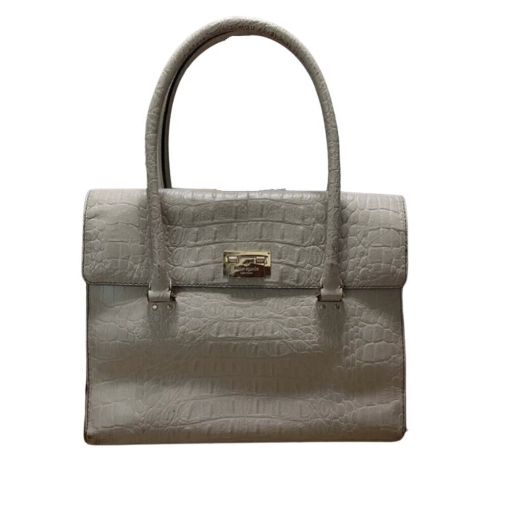 Kate Spade Cream Crocodile-Embossed Kelly Bag